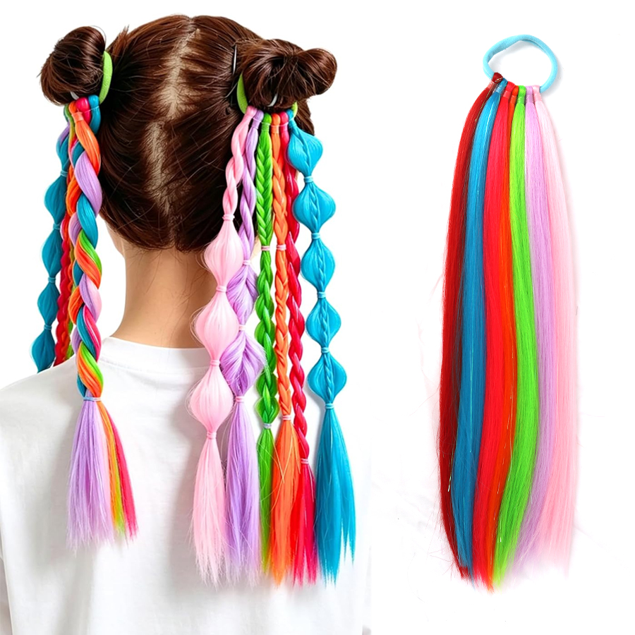 Crochet Braiding Hair - 16/20Inch Colorful Tie In Braided Ponytail