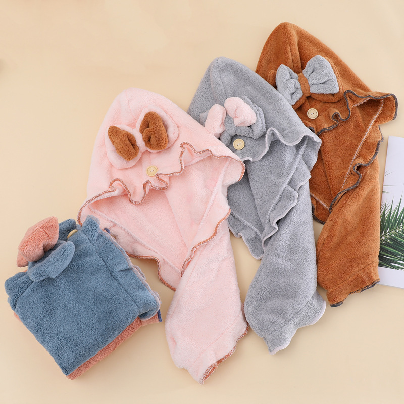 Hair Turban Towel - Fleece Solid Color Hair Towel Cap