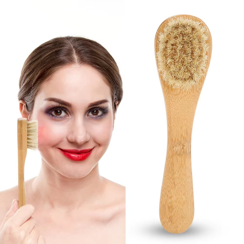 Bamboo Hair Brush - 1-6Pcs Exfoliating Brush Facial Cleansing Brush