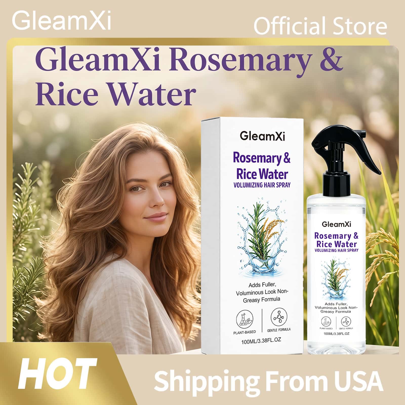 Hair Care With Rice Water - GleamXi Rosemary Rice Water Hair Care