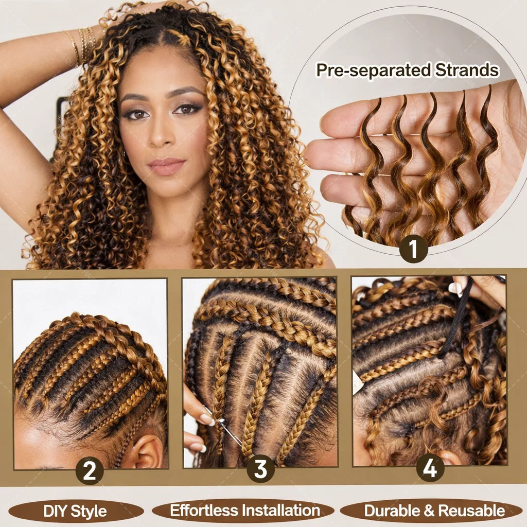 P427 Highlight Burmese Curly F - огляд і ціна Crochet Braiding Hair