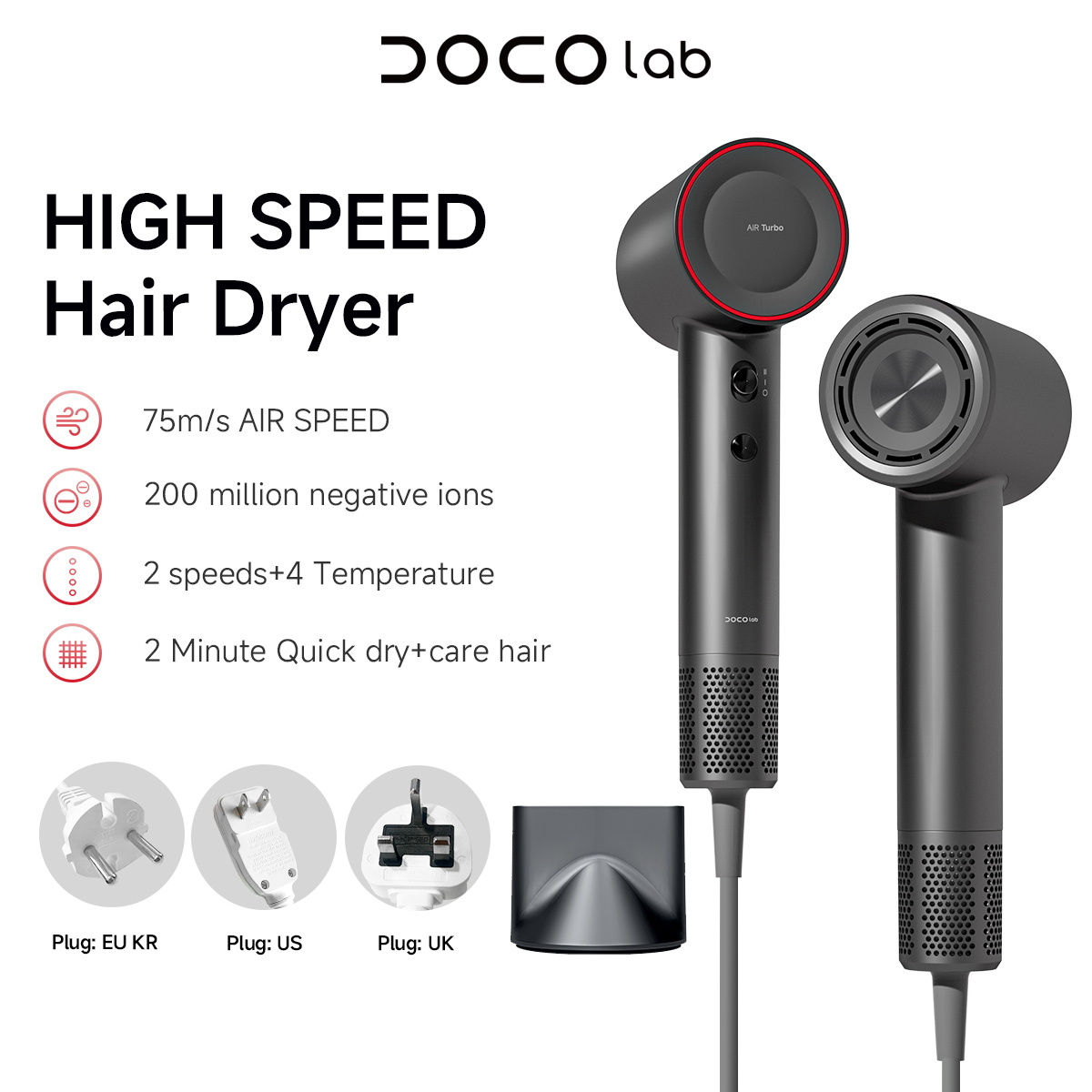 DOCO Hair Dryer High Speed 75m - огляд і ціна Hair Care Lab