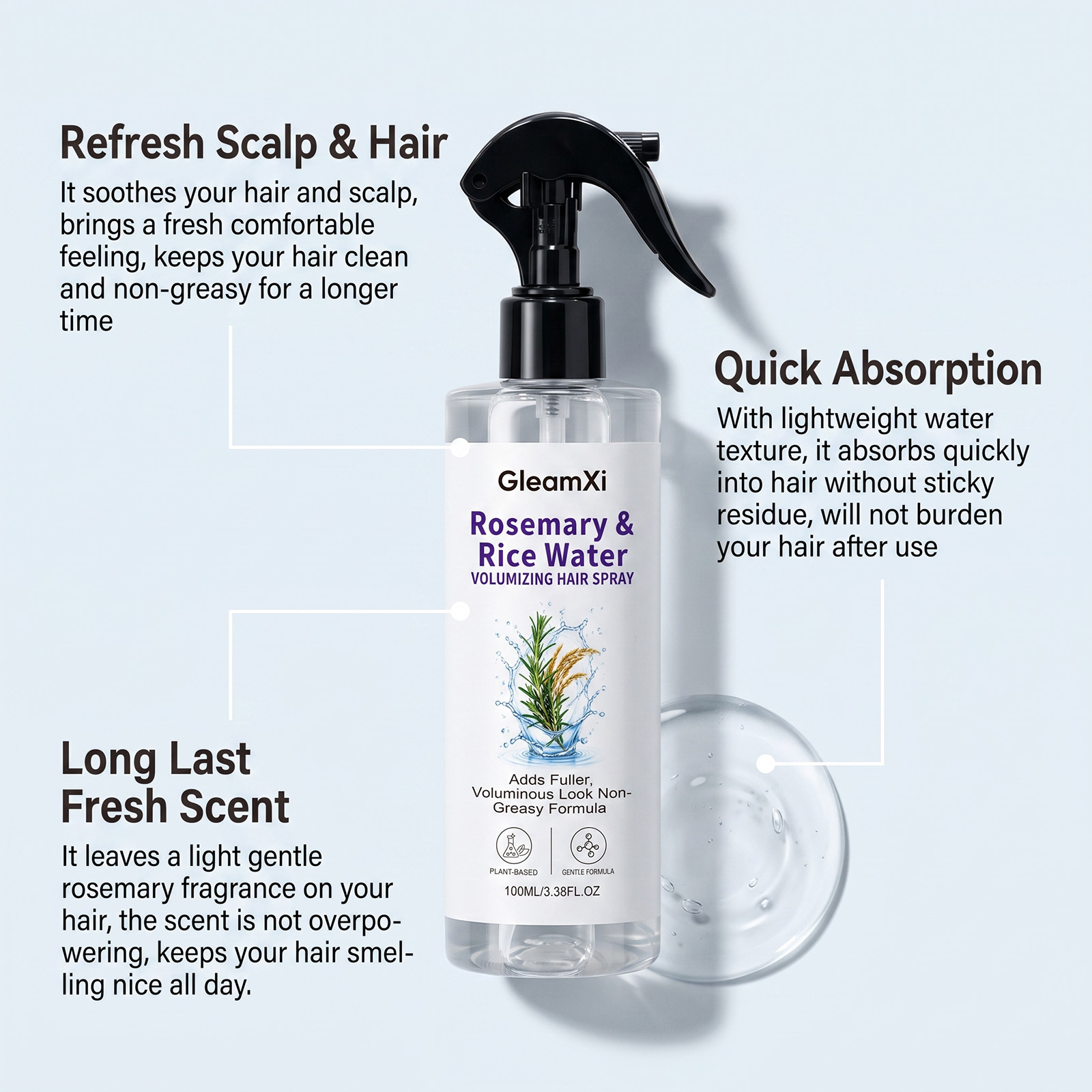 Rosemary Rice Water Hair Mist  - огляд і ціна Hair Care With Rice Water