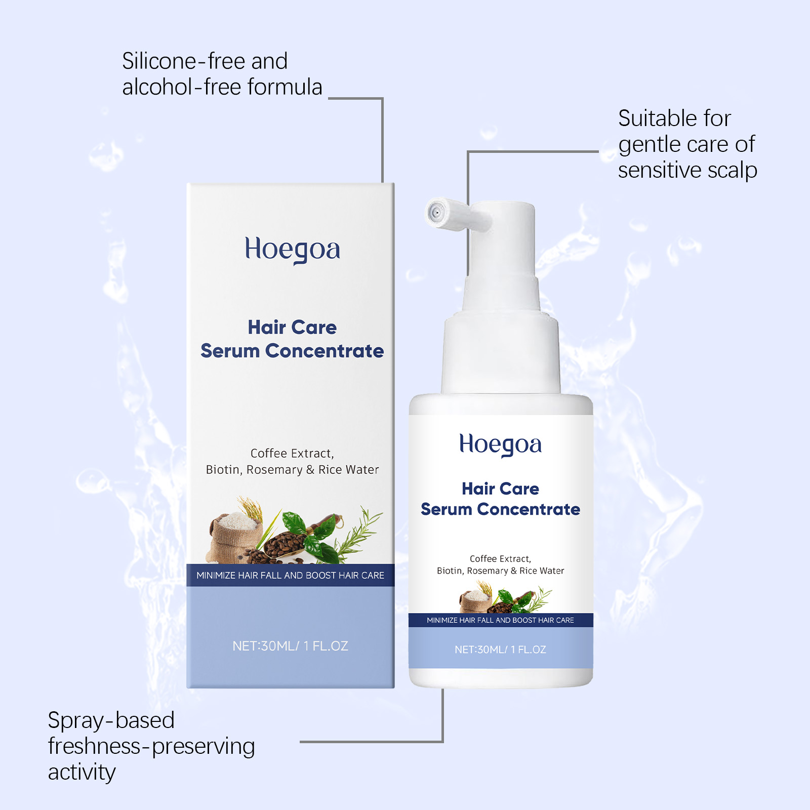 Hair Care Serum Caffeine Bioti - огляд і ціна Hair Care With Rice Water