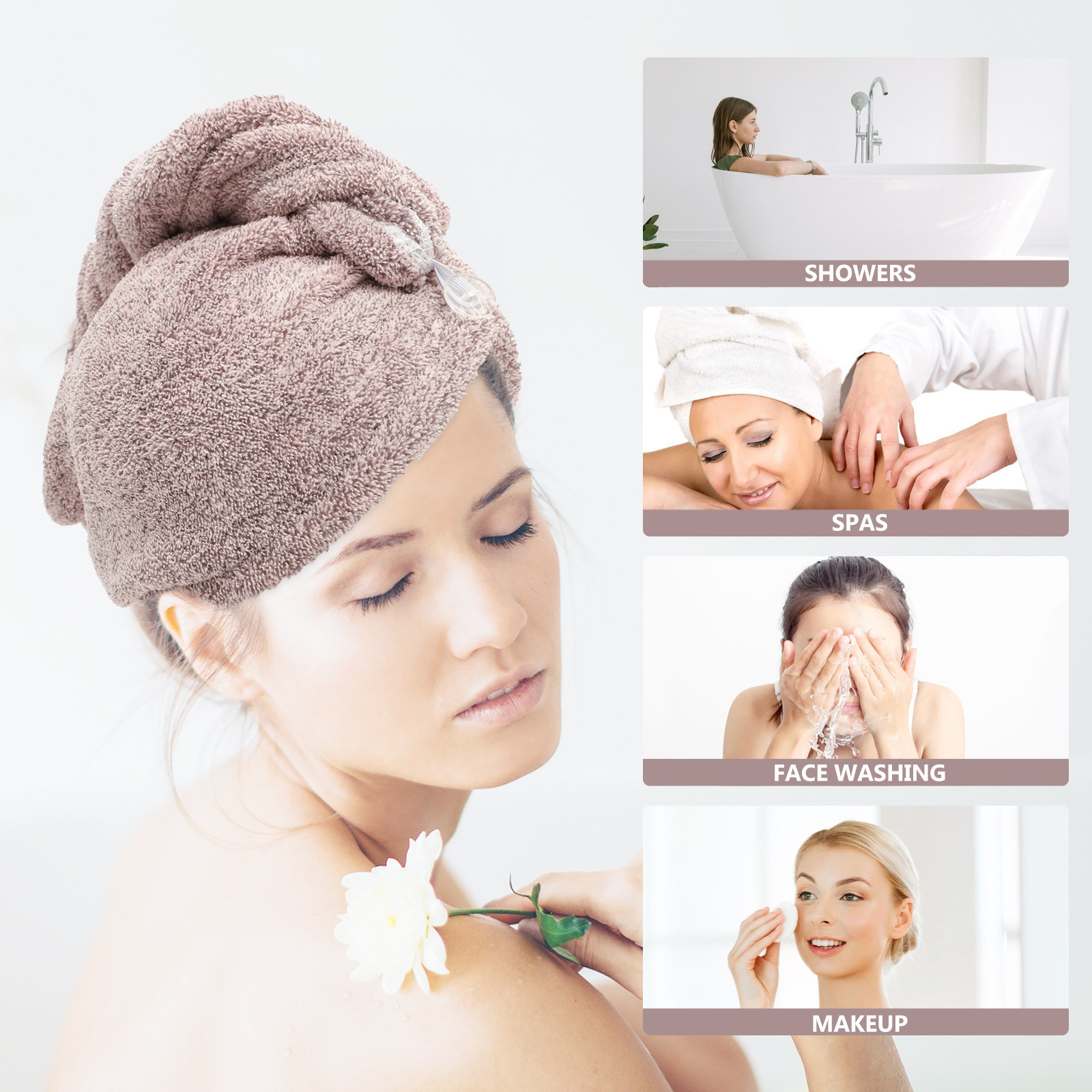 2Pcs Coral Fleece Hair Drying  - огляд і ціна Hair Turban Towel