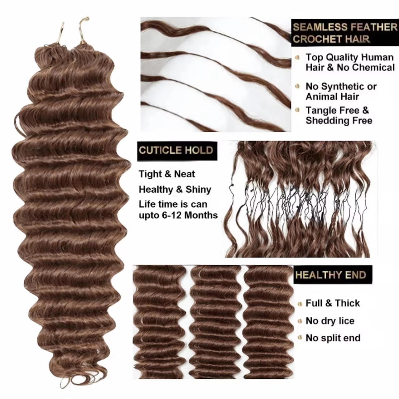 Smilegirl  Deep Wave Crochet H - огляд і ціна Crochet Braiding Hair